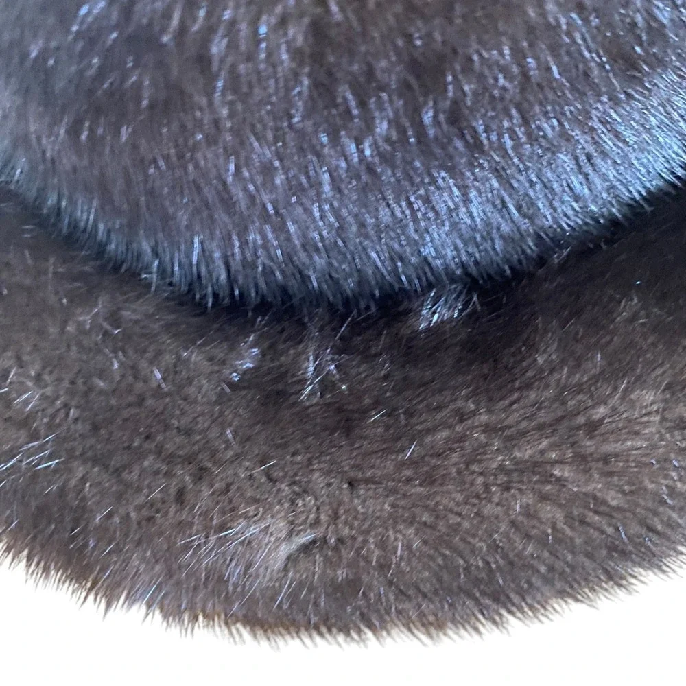 Vintage Evans Chicago‎ Brimmed Mink Fur Cloche Hat Glossy Mahogany Brown MCMLUXE